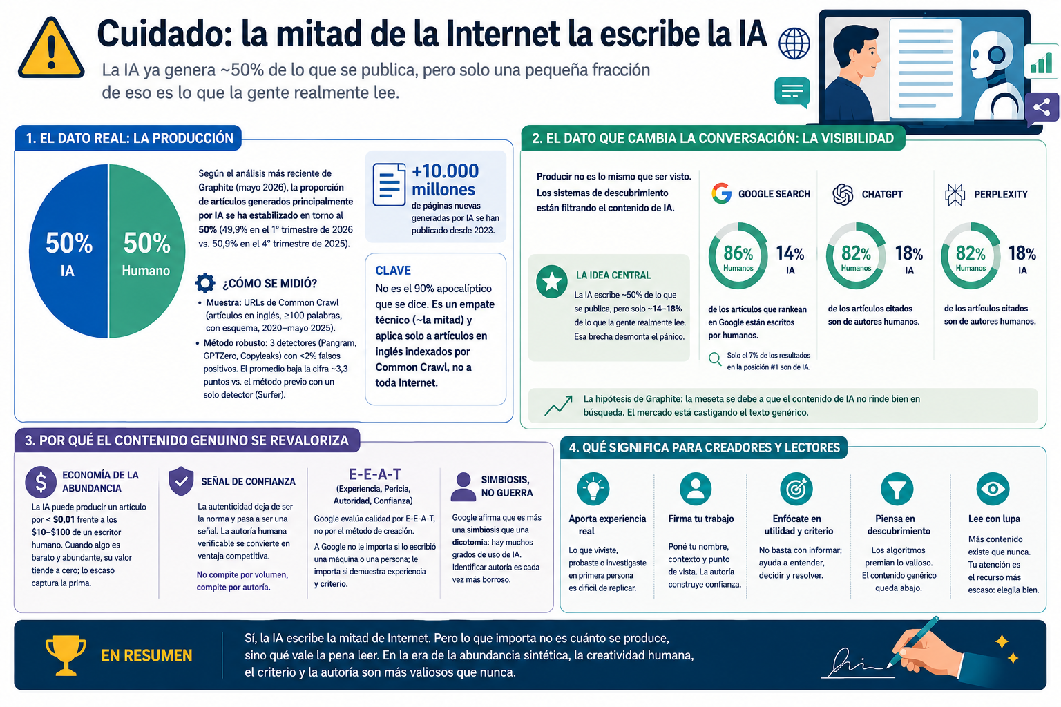 La mitad de la Internet la escribe la IA